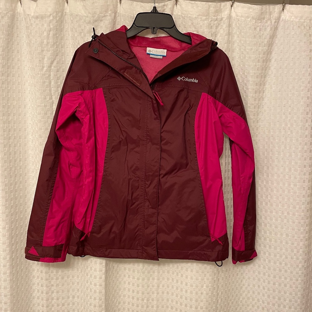 Columbia Rain Jacket Women's XSmall Windbreaker Full Zip Hooded Omni Tech